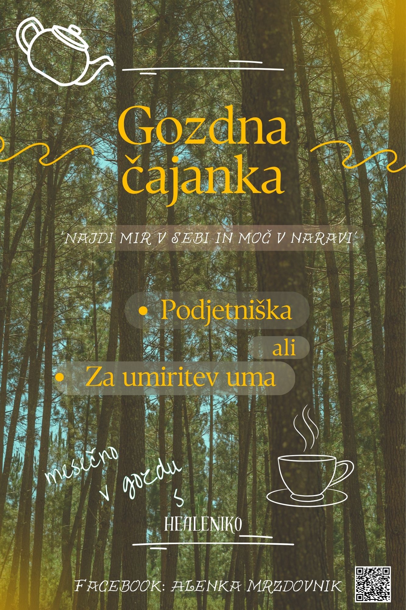 Gozdna čajanka letak Healenika